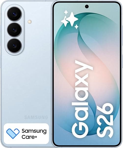 Samsung Galaxy S26 Sky Blue, 512GB Storage, AI Phone, 12GB RAM, Customized AP, Photo Assist, 50MP Camera, 4300mAh Battery, 1 Year Samsung Care+ Screen Damage (UAE Approved) على Amazon.ae - متتبع الأسعار