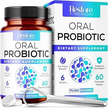 PURE RESEARCH Dental Probiotic - 11 Probiotic Strains, Digestive Enzymes - Powerful Probiotic Blend - For support of Fresh Breath & for Oral health - Includes Tongue Sc - 60 Day Supply on Amazon.ae - Price Tracker