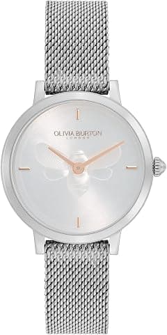 Olivia burton Ultra Slim Bee Qtz Basic Slim White Round Dial Women's Watch|Stainless Steel Material|Silver Color Band - 24000021 - Amazon.ae Price Tracker