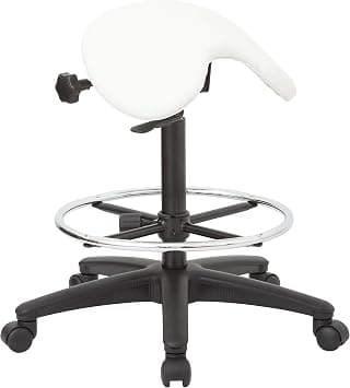 Office Star Products Drafting Backless Stool with Saddle Seat, Foot Ring, Adjustable Seat Angle and Pneumatic Height Adjustment, Dillon Snow Faux Leather - Amazon.ae Price Tracker