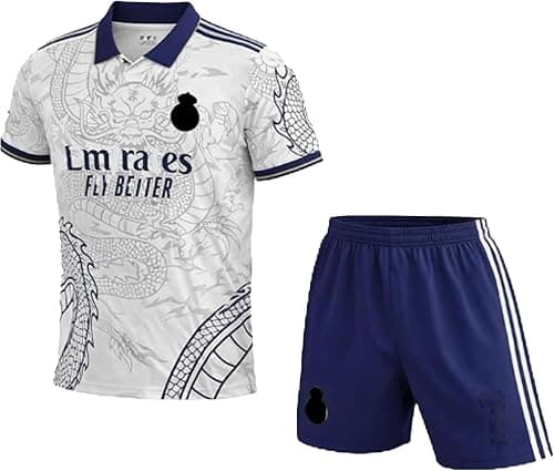 Real Kids/Youth Football Jersey Set – Short Sleeve Soccer T-Shirt & Shorts Outfit for Boys, Breathable Sportswear Training Kit for Youth And Boys Size على Amazon.ae - متتبع الأسعار