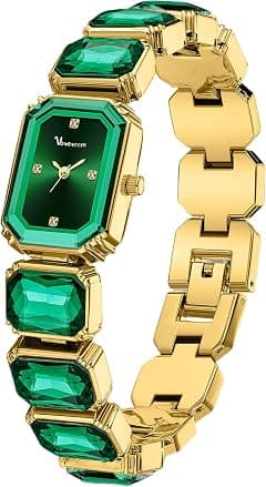 Luxury Women’s Crystal Bracelet Watch Elegant Rectangular Minimalist Dial Diamond Bangle Band Waterproof Fashion Dainty Ladies Quartz Watches Ladies Gift - Amazon.ae Price Tracker