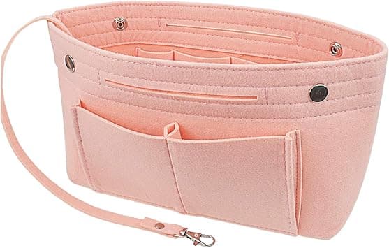 Felt Tote Handbag Purse Organizer Insert Divider Shaper Bag in Bag Insert with Handles Keychain(Light Pink,Large), Light Pink, Large on Amazon.ae - Price Tracker