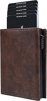 The Wallet Store Defender RFID Protected Wallet | Pop-up Card Holder | Scan Proof Wallets for Men | Aluminium Case | Up to 8 Cards | Credit & Debit Card Holder, Brown-F, Casual on Amazon.ae - Price Tracker