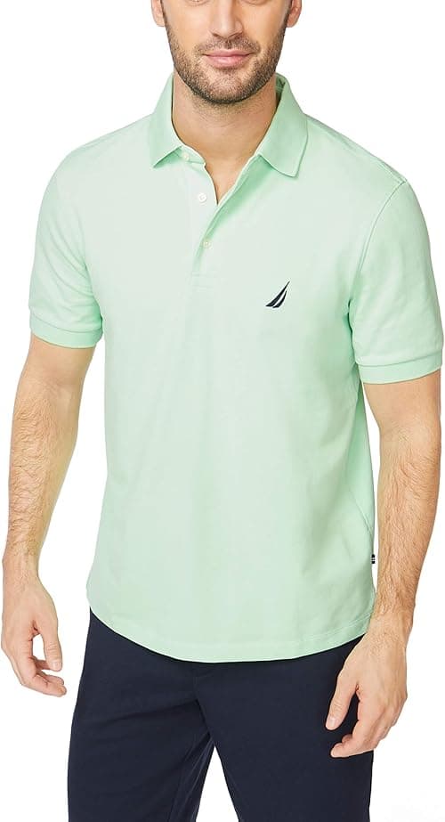 Nautica mens Short Sleeve Solid Stretch Cotton Pique Polo Shirt Polo Shirt on Amazon.ae - Price Tracker