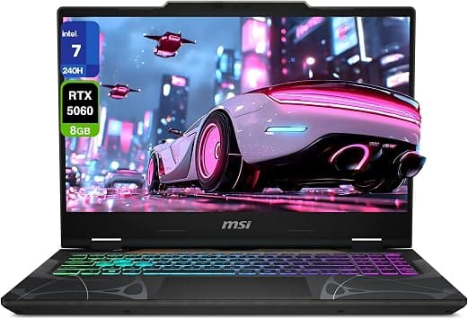 msi Cyborg 15 Gaming Laptop, Intel 7-240H, 32 GB DDR5 RAM, 1 TB PCIe SSD, 15.6" FHD (1920x1080) 144 Hz IPS Display, Nvidia G-Force RTX 5060, 4-Zone RGB Keyboard, W11 Home, Translucent Black على Amazon.ae - متتبع الأسعار