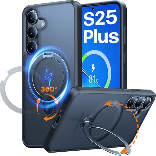 TORRAS 360°Spin Magnetic Stand for Samsung Galaxy S25 PLUS Case, Compatible with Magnetic, Military Grade Shockproof Slim Protective S25+ PLUS Case with Kickstand & Ring Holder, Ostand Spin, Black on Amazon.ae - Price Tracker