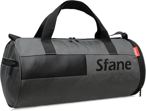 SFANE Duffel Gym Bag,Shoulder Bag for Men & Women with Shoe Compartment (Grey,Black) on Amazon.ae - Price Tracker