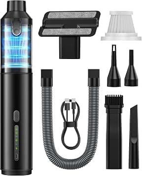 Car Vacuum Portable Cordless Handheld Vacuum Cleaner 4-in-1 Mini Cordless Vacuum with 2 Suction Modes and 16800pa Suction Power Blowing & Inflating 2 Modes Handheld Vacuum for Car, Desk, Keyboards on Amazon - Best Deal Finder