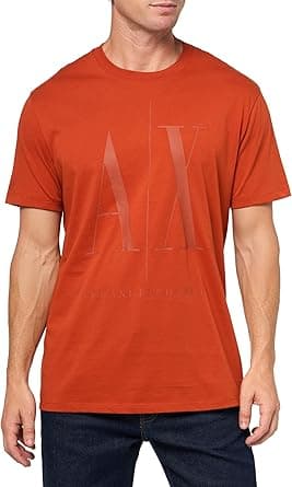 Armani Exchange Mens Logo Crew Neck Short Sleeve Jersey T-shirt T-Shirt on Amazon.ae - Price Tracker