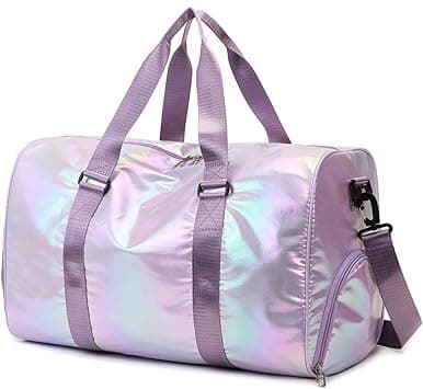Gym Bag for Women with Shoes Compartment,Sports Duffle Bag for Girls,Waterproof Travel Weekender Gym Tote Bags for Women (Purple） on Amazon.ae - Price Tracker