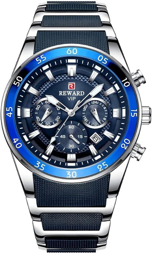 AE-FASHION - REWARD Big Dial Mens Watches Luxury Brand Sport waterprosof Watch Men Chronograph Quartz Clock Automatic Date WristWatches on Amazon.ae - Price Tracker