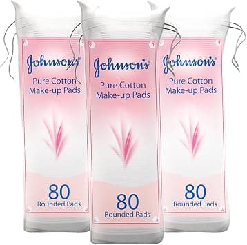 Johnson’s Pure Cotton Makeup Pads, Pack of 3x80 Rounded Pads, Crafted from Pure Cotton, Naturally Soft, Absorbent and Gentle, Removes Makeup Without Leaving Fibres on Your Skin, Refreshing Results on Amazon.ae - Price Tracker
