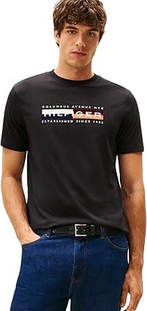Tommy Hilfiger mens Th Colour Block Graphic Tee Mw0mw40014 S/S T-Shirt on Amazon.ae - Price Tracker