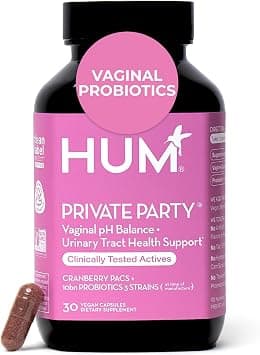HUM Nutrition Women's Private Party Supports Healthy Vaginal pH and Urinary Tract Health Vegan Oral Cranberry Supplement and Probiotic -30 Capsules - Best Deal Finder
