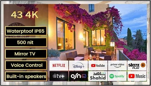 43 Inch 4K Ultra HD Smart Mirror TV for Bathroom, Waterproof Mirror Television with webOS, Dolby Atmos, Wi-Fi, Bluetooth & ATSC Tuner, Premium Home & Hotel Display على Amazon.ae - متتبع الأسعار
