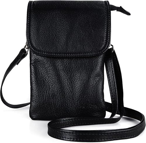 befen Genuine Leather Small Cell Phone Crossbody Bag Purses for Women Cross Body, Silver Zipper على Amazon.ae - متتبع الأسعار