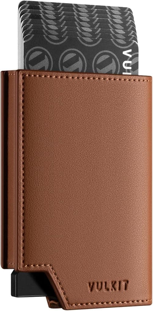 VULKIT Men's Wallet Minimalist Pop Up Card Holder RFID Blocking Magnetic Closure Leather Wallet with ID Window for Cash & Credit Cards Up To 11 Cards on Amazon.ae - Price Tracker