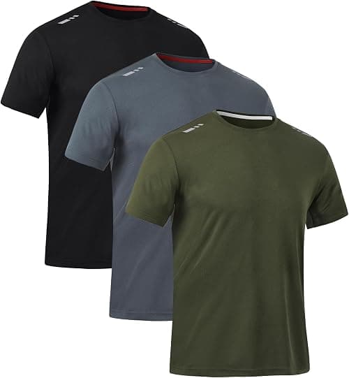 Zoofly Mens Tshirt 3 Pack Gym Workout T Shirts Quick Dry Sports T-Shirt Crew Neck Short Sleeve Athletic T Shirt on Amazon - Best Deal Finder