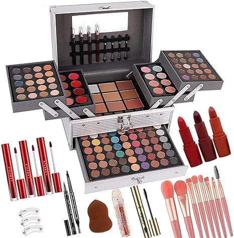 Unifull 132 Color All- In- One Makeup For Women Full Kit,Professional Kit,Makeup Gift Set Women,Girls&Teens,Include Eyeshadow/Lipstick/Concealer/Lip Gloss/Eyeliner/Mascara（006N2-Silver） on Amazon.ae - Price Tracker