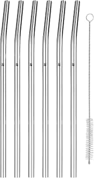 WMF Baric Stainless Steel Straw Set, 6 Curved Drinking Straws + Cleaning Brush, Eco-Friendly, Straw Reusable, for Hot/Cold Drinks on Amazon.ae - Price Tracker