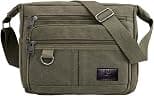 Canvas Shoulder Messenger Bag, 13 Inches Laptop Satchel Bag, Casual Crossbody Bag with Water Bottle Holders for Men Women - Best Deal Finder