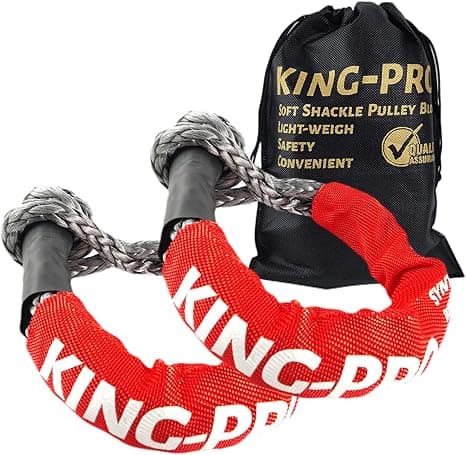 KING-PRO Synthetic Shackle 7/16"x20" Soft Shackle 35,000lbs Breaking Strength Recovery Soft Shackle with Protective Sleeves for Full-Size Truck Large SUVs Offroad Vehicels 2-Pack (Red-Gray) on Amazon.ae - Price Tracker