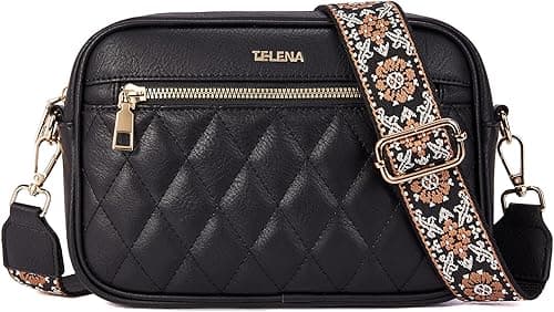 Telena Crossbody bags for Women Trendy Quilted Crossbody Bag Leather Camera Bag Purse with Wide Shoulder Strap on Amazon.ae - Price Tracker