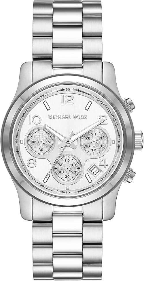 Michael Kors Women's Runway Quartz Watch, Silver, One Size, MK7325 - Runway Chronograph Watch on Amazon.ae - Price Tracker