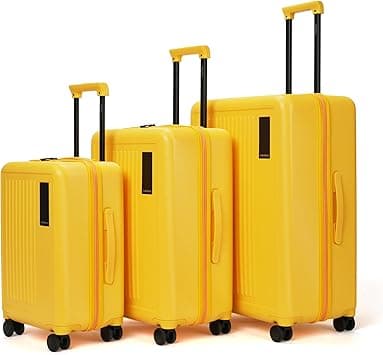 MOKOBARA The Transit Wave Set of 3 Luggage|Small 54cm, Medium 64cm & Large 74cm Yellow Polycarbonate 8 Wheel Trolley Hardsided Suitcase with Built in TSA Lock Travel Suitcase (Summer) on Amazon.ae - Price Tracker