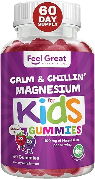The Feel Great Vitamin Company Feel Great Kids Calm Magnesium Gummies - Magnesium Supplement for Kids - Magnesium Citrate Gummies - 60 Count - Amazon.ae Price Tracker