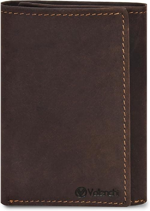 VALENCHI Men's Genuine Leather Rfid Blocking Slim Trifold Wallet With 7 Cards+1 Id Window+2 Note Compartments on Amazon.ae - Price Tracker