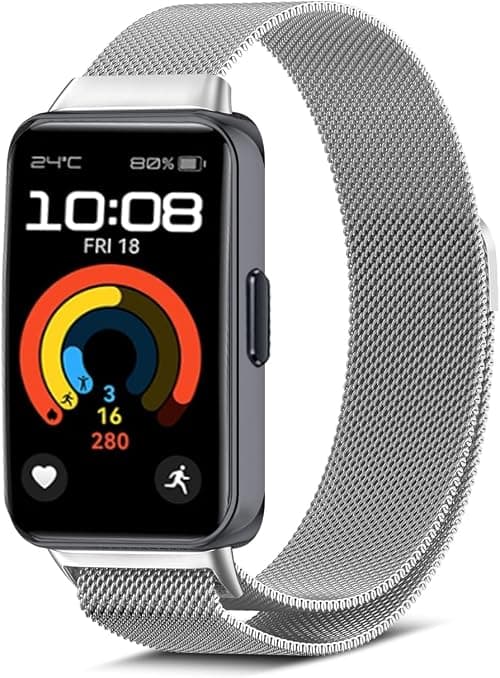 SKEIDO For Huawei Band 10/Huawei Band 9/Huawei Band 8 Bands Women Men, Stainless Steel Metal Mesh Loop Adjustable Magnetic Wristband Replacement Straps for Huawei Band 8/9/10 Fitness Tracker على Amazon.ae - متتبع الأسعار