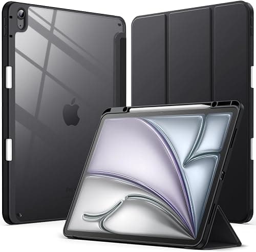 JETech Case for iPad Air 13" M4/M3/M2, Black | Cover for 2026/2025/2024 Model, Clear Back, Pencil Holder, Slim Shockproof Protection, Tri-Fold Stand, Auto Wake/Sleep على Amazon.ae - متتبع الأسعار