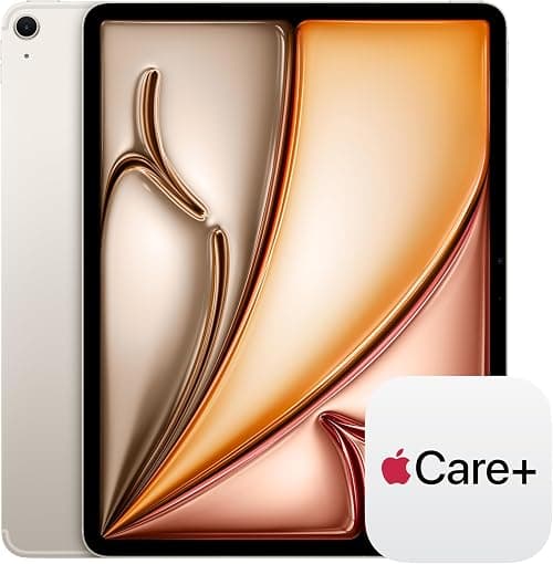 Apple iPad Air 13-inch with M3 chip Built for Apple Intelligence, 512GB, 12MP Front/Back Camera, Wi-Fi 6E + 5G Cellular — Starlight with AppleCare+ (2 Years) على Amazon.ae - متتبع الأسعار