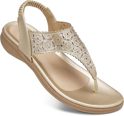 SHIBEVER Flat Sandals For Women Dressy: Comfortable Summer - Soft Rhinestone Flats Sandal على Amazon.ae - متتبع الأسعار