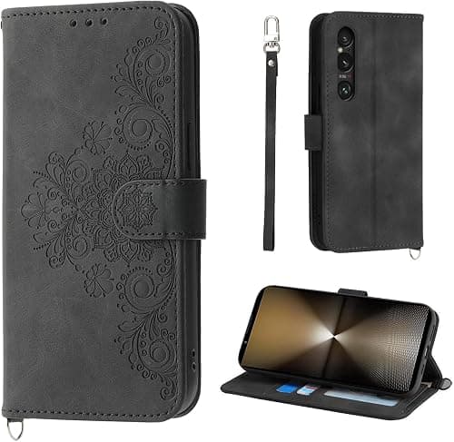 Case for Sony Xperia 1 VI 5G 6.5", 5 Card Slots Case for Xperia 1 VI 5G Vintage Style PU Flower Leather Protective Case, Black on Amazon.ae - Price Tracker