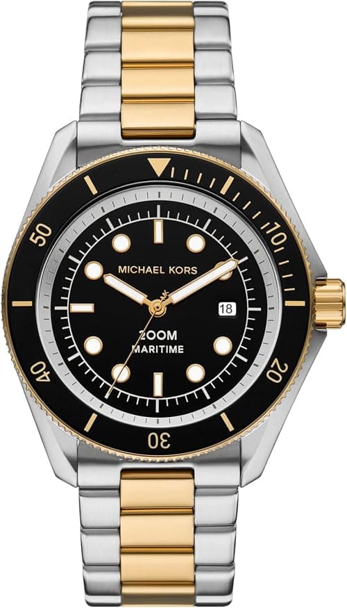 Michael Kors Men's MK9180 Maritime Gold/Silver Stainless Steel Watch على Amazon.ae - متتبع الأسعار