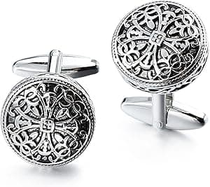 HAWSON Cufflinks and Studs for Men-Fashion Men Vintage Enamel Carbon Fiber Tuxedo Shirt Cufflinks and Studs Set for Regular Wedding Business Accessories - Amazon.ae Price Tracker