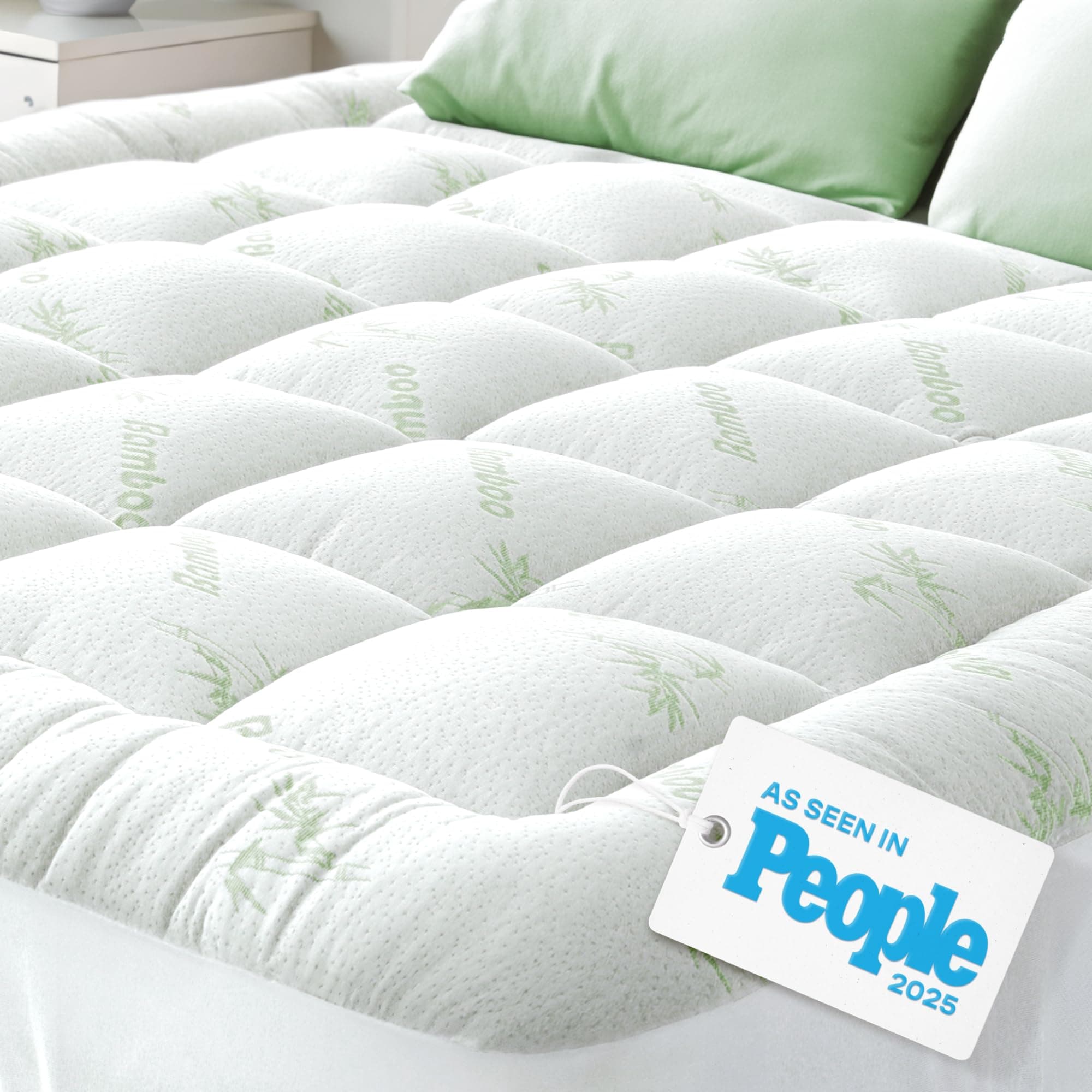 Niagara Sleep Solution Ultra Soft California King Mattress Topper - Viscose Made from Bamboo Mattress Pad for Back Pain Relief - Naturally Cooling for Hot Sleepers - Machine Washable (Green) on Amazon.ae - Price Tracker