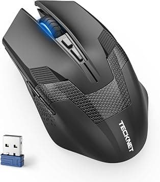 TECKNET Wireless Mouse-USB Ergonomic Optical Cordless Mouse with 8 Buttons,12-Month Battery Life,4800 DPI Optical Tracking,High-Precision 5 Adjustable DPI for PC/Mac/Laptop, Black on Amazon - Best Deal Finder