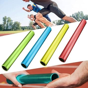 Relay Running Baton, Aluminum Relay Batons Sporting Goods Running Relay Batons Track and Field Relay Batons Sticks, Race Equipments for Running Race Team (4 Assorted Colors) على Amazon.ae - متتبع الأسعار