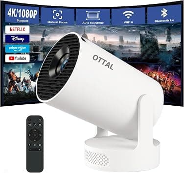 HY300 Ultra Mini Projector 4K Built in Apps, Smart Portable Projectors with WiFi 6 and Bluetooth 5.4, 5 W Sound Base Speaker, 160 ANSI, Auto Keystone, Compatible with HDMI/USB/TV Stick/Phone/Laptop على Amazon.ae - متتبع الأسعار
