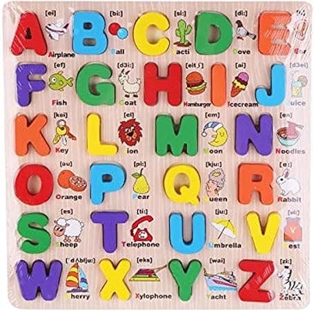 English Abc Alphabet Wooden Board Jigsaw Puzzle Letters Game Educational Toy on Amazon.ae - Price Tracker