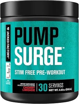 Jacked Factory Caffeine-Free Pump & Nootropic Pre Workout Supplement (9.2oz,20 Servings, Cherry Limeade) on Amazon.ae - Price Tracker