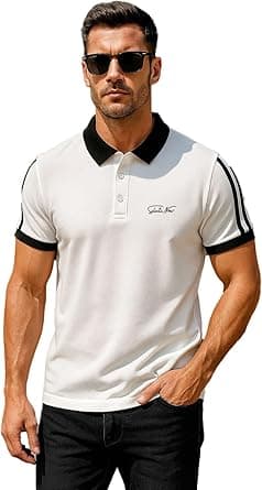 Mens Polo Shirt Stretchable Cotton Short Sleeves Polo Shirt For Mens Breathable Polo Shirt on Amazon.ae - Price Tracker