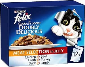 Felix As Good As It Look Doubly Delicious Wet Cat Food Meat Selections 85g (Pack of 12) on Amazon.ae - Price Tracker