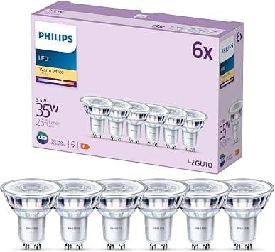 PHILIPS LED Classic Spot Light Bulb 6 Pack [Warm White 2700K - GU10] 35W, Non Dimmable. for Home Indoor Lighting. - Amazon.ae Price Tracker