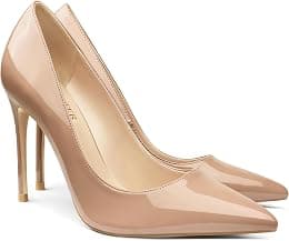COLETER Middle Heels for Women, 3.93 inch/10cm Pointed Toe Dress Shoes Stiletto Heels Evening Party Pumps - Best Deal Finder