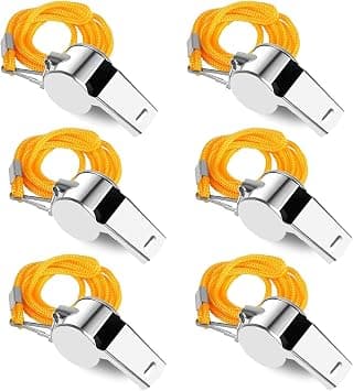 ELECDON 6 Pack Whistles, Stainless Steel Sports Loud Crisp Sound Whistles with Lanyard, Coaches, Sporting Goods, for Referees Coaches at School Sports, Soccer, Football, Basketball on Amazon.ae - Price Tracker